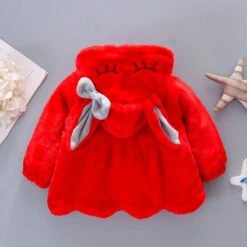 Infant/Babies Winter Warm Hooded Cute Rabbit Ears Plush Baby Jacket -Baby Products Store infant babies winter warm hooded cute rabbit ears plush baby jacket proactive baby 36593525620978