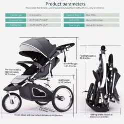 Cynababy™ Fun&Run® Jogging Baby Stroller I Ultra-Light Stroller For Your Travel Journey -Baby Products Store jogging stroller foldable jogging stroller single toddler stroller jogging compact ultra light stroller can be carried for trave proactive baby 36745091219698