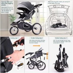 Cynababy™ Fun&Run® Jogging Baby Stroller I Ultra-Light Stroller For Your Travel Journey -Baby Products Store jogging stroller foldable jogging stroller single toddler stroller jogging compact ultra light stroller can be carried for trave proactive baby 36745091383538