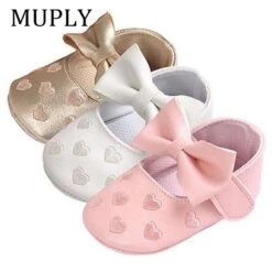 Leather Girl Baby Shoes-Bow Fringe, Soft Soled, Non-slip Footwear