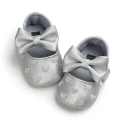 Leather Girl Baby Shoes-Bow Fringe, Soft Soled, Non-slip Footwear -Baby Products Store leather girl baby shoes bow fringe soft soled non slip footwear gray 0 6 months baby footwear proactive baby 40076142739698