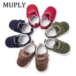 LittleMe Infant Boys/Girls Canvas Strip Shoes- Soft Sole, Anti-Slip & Stylish Baby Shoes