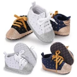 LoveTheRoad Infant Boys/Girls Star/Strip Canvas Shoes- Soft Sole, Anti-Slip & Strong Shoes