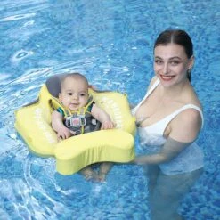 Mambobaby Float For Newborn/Toddler Swimming Float With Canopy - Yellow Duck -Baby Products Store mambobaby baby swim float with canopy non inflatable solid baby float soft7