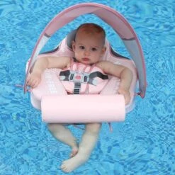 MamboBaby™ Baby Swim Float With Sun-Shade Canopy Age 3-24 Months - Insect Variant -Baby Products Store mambobaby elephant swim float baby float for swimming pool proactive baby non inflatable baby float with sunshade canopy infant pool swim trainer 30755701358745