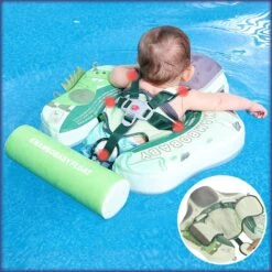Mambobaby Non-Inflatable Baby Swim Trainer With Improved Tail - Dinosaur And Unicorn Design -Baby Products Store mambobaby non inflatable baby swim trainer with improved tail dinosaur and unicorn design proactive baby 40103524204786