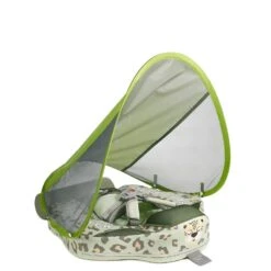 Mambobaby Non-Inflatable Leopard Design Baby Swim Float With Canopy For 3-24 Month