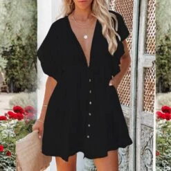 Maternity Summer Beach Dress I Breastfeeding Vestidos -Baby Products Store maternity summer beach dress i breastfeeding vestidos black short style one size proactive baby 40100946084082