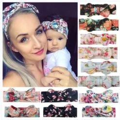 Baby Products Store 35 Mom Baby Headband Matching Combo I Floral Print Mom Daughter Hair Band
