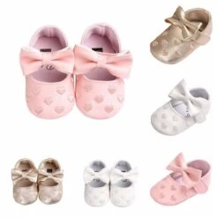 MUPLY Leather Girl Baby Shoes-Bow Fringe, Soft Soled, Non-slip Footwear -Baby Products Store muply leather girl baby shoes bow fringe soft soled non slip footwear baby footwear proactive baby 40171899650290