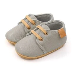 NewBaby Retro Leather Baby Shoes | Rubber Sole First Walkers For Toddlers -Baby Products Store newbaby retro leather baby shoes with rubber sole best first walkers for newborn infant gray 0 6 months proactive baby 38697279783154