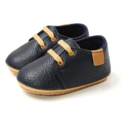 NewBaby Retro Leather Baby Shoes With Rubber Sole Best First Walkers For Newborn/Infant -Baby Products Store newbaby retro leather baby shoes with rubber sole best first walkers for newborn infant navy blue 0 6 months proactive baby 38028971507954