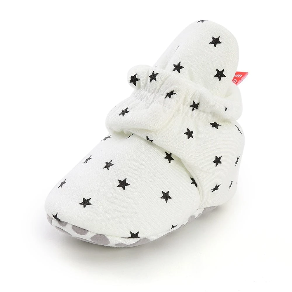 Newborn Baby Shoes With Star Print For Boy/Girl With Cute Star Prints I First Walkers Booties Comfortable Soft Anti-slip Warm Infant Shoes 2 Newborn Baby Shoes With Star Print For Boy/Girl With Cute Star Prints I First Walkers Booties Comfortable Soft Anti-slip Warm Infant Shoes - Image 2