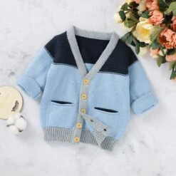 Baby Button-up V-Neck Knit Sweater Casual Toddler Wear 15 Baby Button-up V-Neck Knit Sweater Casual Toddler Wear -Baby Products Store newborn color block cardigan infant long sleeve v neck single breasted jacket casual knitwear baby boys proactive baby 36664897798386