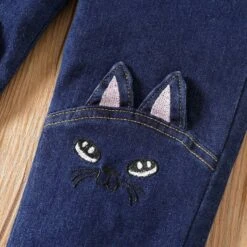 PatPat Hot Sale Casual Jeans For Girl Cute Cat Design -Baby Products Store patpat hot sale casual jeans for girl cute cat design baby clothing proactive baby 40156781707506