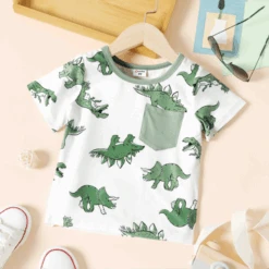 PatPat T-shirt For Baby Boys -Baby Products Store patpat t shirt for baby boys white and green 18 24 months baby clothing proactive baby 40156773646578