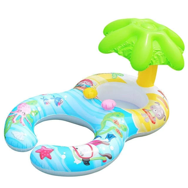 ProBaby Inflatable Baby & Parent Swimming Ring Float With Sun Canopy 14 ProBaby Inflatable Baby & Parent Swimming Ring Float With Sun Canopy - Image 14