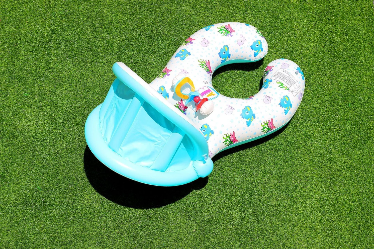 ProBaby Inflatable Baby & Parent Swimming Ring Float With Sun Canopy 7 ProBaby Inflatable Baby & Parent Swimming Ring Float With Sun Canopy - Image 7