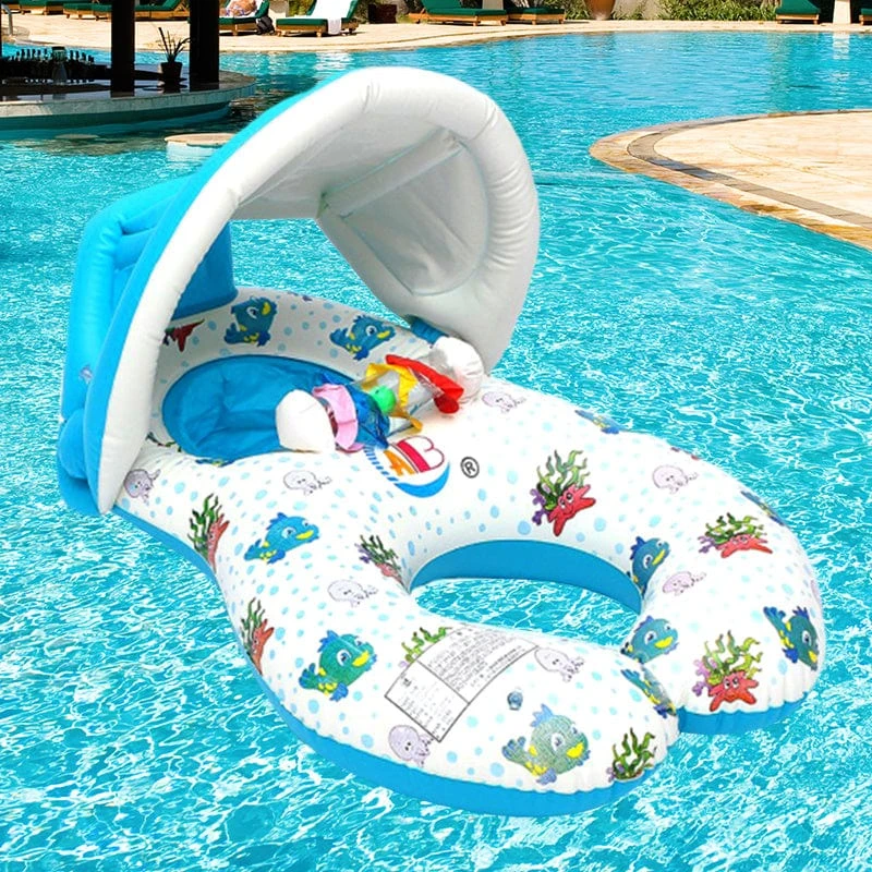 ProBaby Inflatable Baby & Parent Swimming Ring Float With Sun Canopy 13 ProBaby Inflatable Baby & Parent Swimming Ring Float With Sun Canopy - Image 13