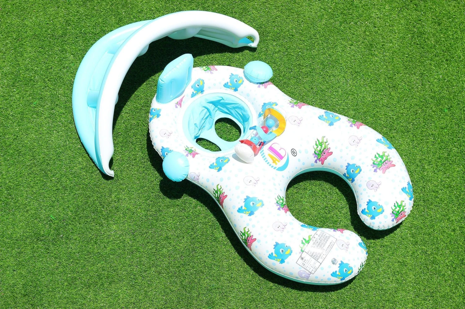 ProBaby Inflatable Baby & Parent Swimming Ring Float With Sun Canopy 12 ProBaby Inflatable Baby & Parent Swimming Ring Float With Sun Canopy - Image 12