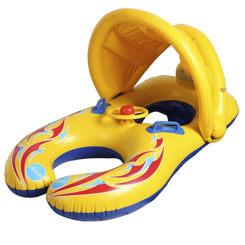 ProBaby Inflatable Baby & Parent Swimming Ring Float With Sun Canopy 15 ProBaby Inflatable Baby & Parent Swimming Ring Float With Sun Canopy - Image 15