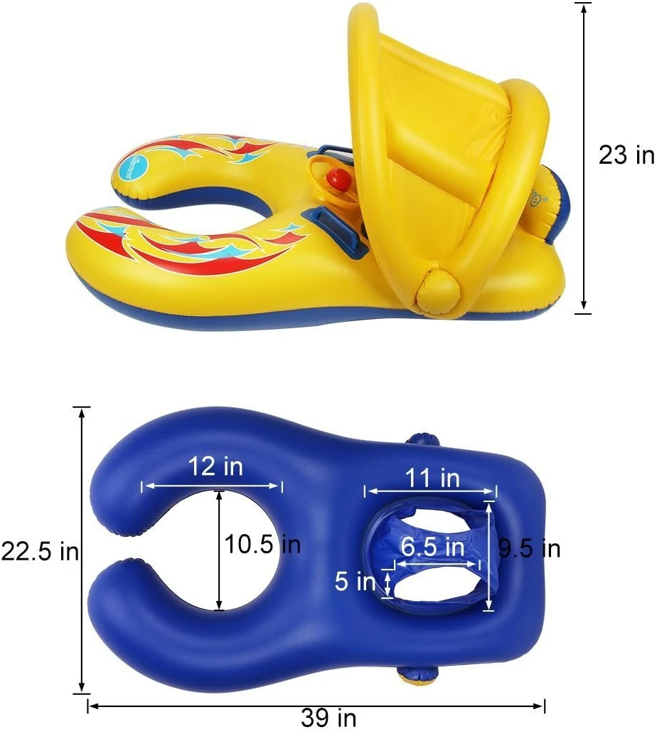 ProBaby Inflatable Baby & Parent Swimming Ring Float With Sun Canopy 19 ProBaby Inflatable Baby & Parent Swimming Ring Float With Sun Canopy - Image 19