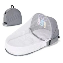 ProBaby Portable Baby Bed For Newborn With Mosquito Net -Baby Products Store probaby portable baby bed for newborn with mosquito net gray proactive baby 37220134551794