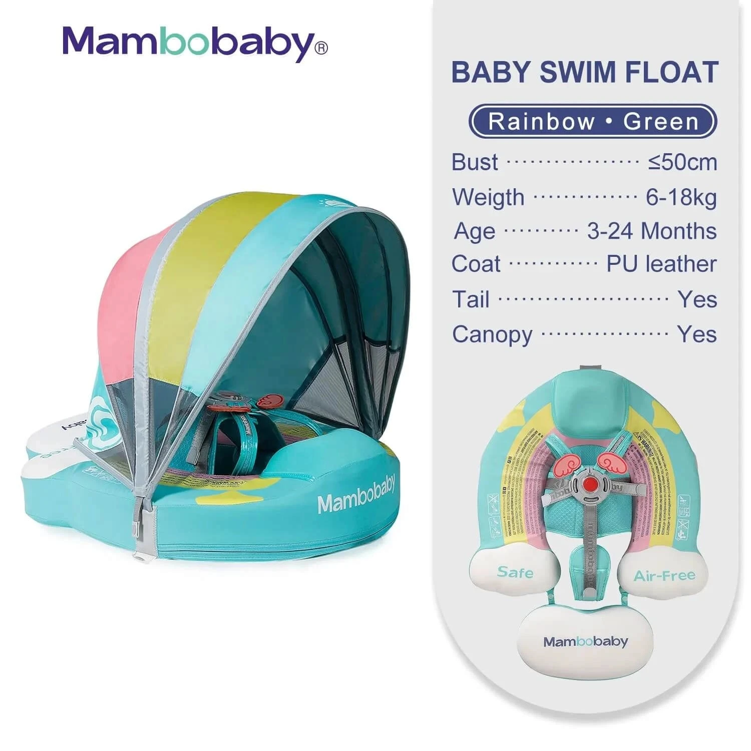 MamboBaby™ Rainbow Swim Float 1 MamboBaby™ Rainbow Swim Float