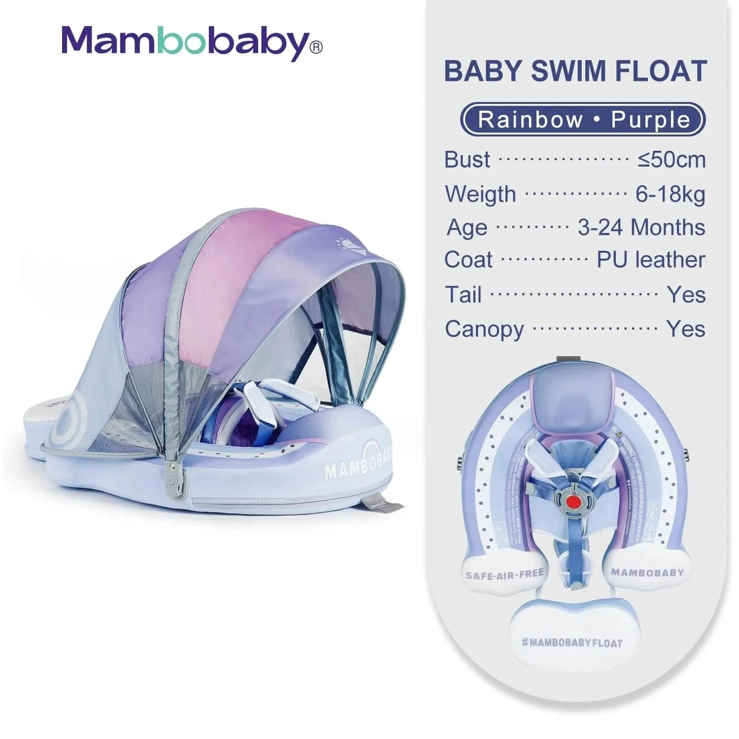 MamboBaby™ Rainbow Swim Float 2 MamboBaby™ Rainbow Swim Float - Image 2