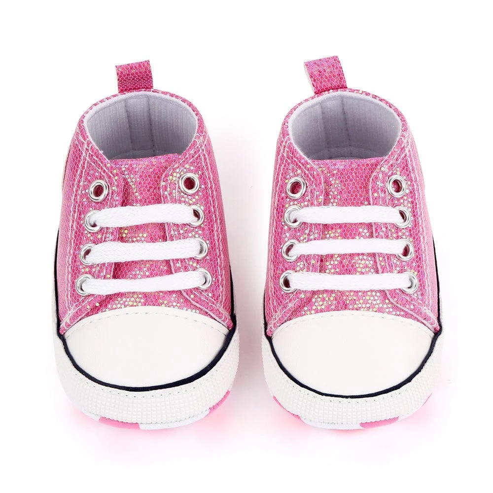 Sequined Canvas Baby Sneakers For Toddlers 3 Sequined Canvas Baby Sneakers For Toddlers - Image 3