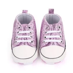 Sequined Canvas Baby Sneakers For Toddlers