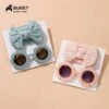 SWEET FIRST LOVE Flower Sunglasses And Elastic Headband Bow For Baby Girls