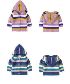 Toddler Baby Boy/Girl Winter Hooded Knitted Sweater -Baby Products Store striped cute baby winter hooded knitted coat i proactive baby 36674207940850