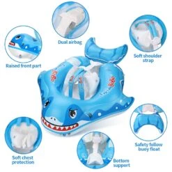 SwimBoBo Inflatable Baby Float With Canopy Shark Variant Age 3 Months - 6 Years -Baby Products Store swimbobo inflatable baby float with canopy shark variant age 3 months 6 years proactive baby 37137720574194