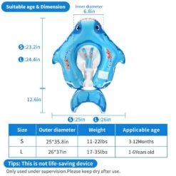 SwimBoBo Inflatable Baby Float With Canopy Shark Variant Age 3 Months - 6 Years -Baby Products Store swimbobo inflatable baby float with canopy shark variant age 3 months 6 years proactive baby 37137721065714
