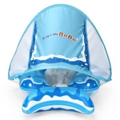 SwimBoBo Inflatable Baby Float With Canopy Shark Variant Age 3 Months - 6 Years -Baby Products Store swimbobo inflatable baby float with canopy shark variant age 3 months 6 years proactive baby 37137722605810