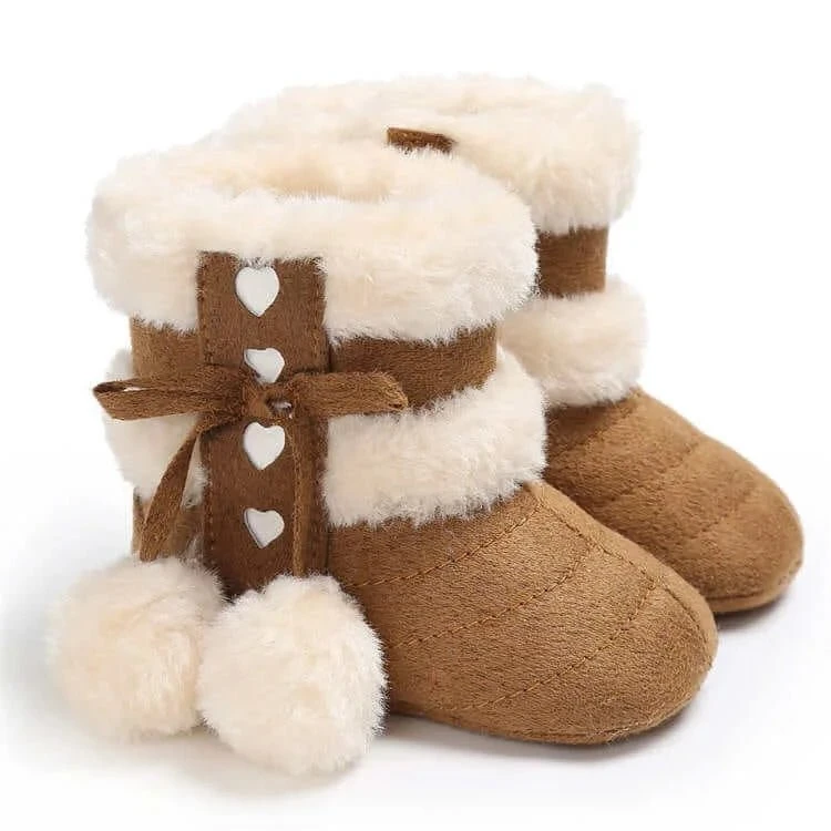 Winter Warm Snow Baby Boots With Fluff Balls 4 Winter Warm Snow Baby Boots With Fluff Balls - Image 4