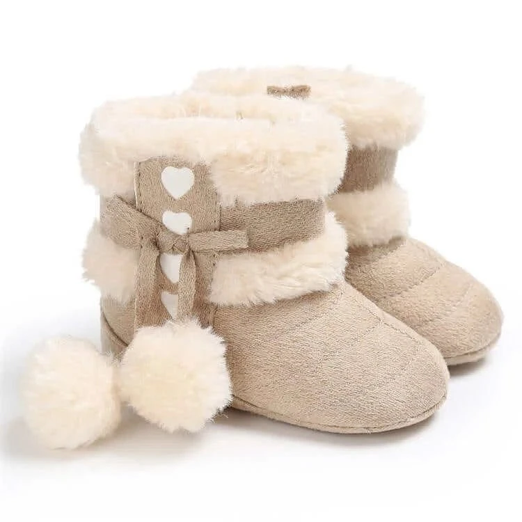 Winter Warm Snow Baby Boots With Fluff Balls 2 Winter Warm Snow Baby Boots With Fluff Balls - Image 2