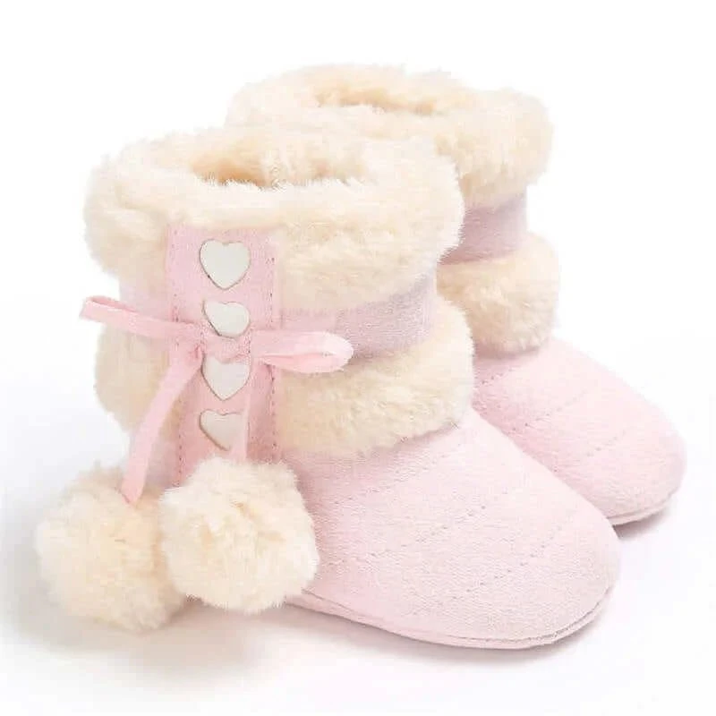 Winter Warm Snow Baby Boots With Fluff Balls 6 Winter Warm Snow Baby Boots With Fluff Balls - Image 6