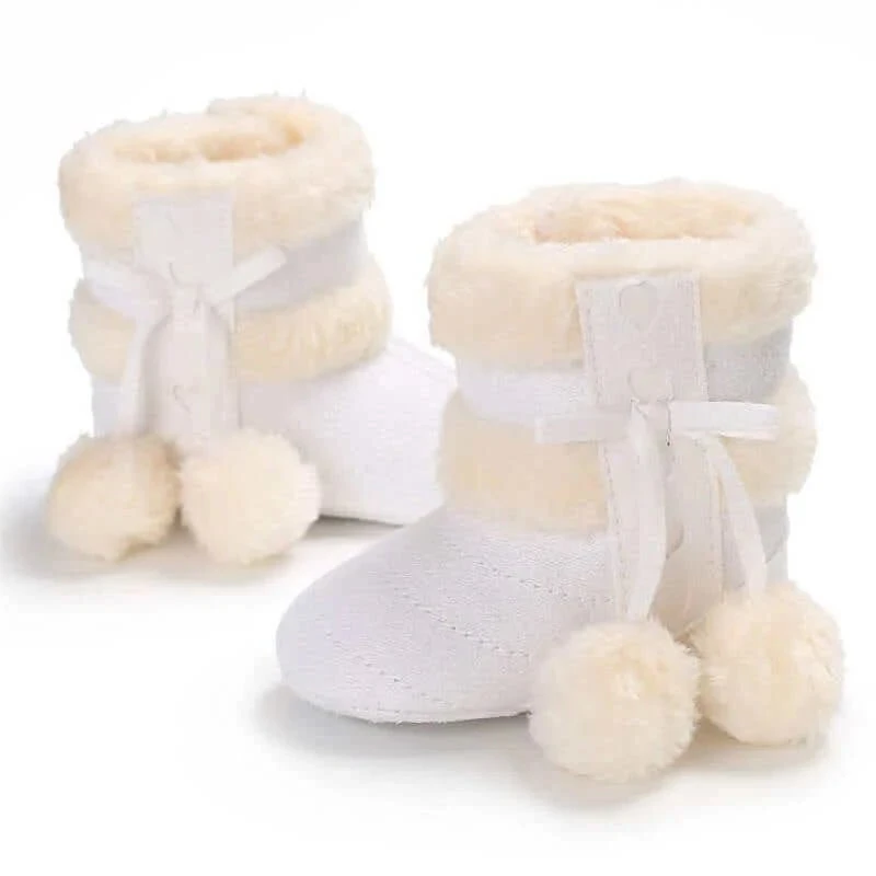 Winter Warm Snow Baby Boots With Fluff Balls 11 Winter Warm Snow Baby Boots With Fluff Balls - Image 11