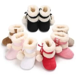 Baby Products Store 31 Winter Warm Snow Baby Boots With Fluff Balls