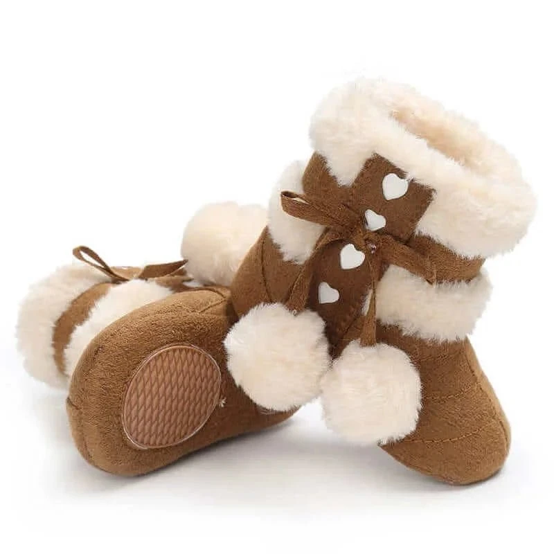 Winter Warm Snow Baby Boots With Fluff Balls 12 Winter Warm Snow Baby Boots With Fluff Balls - Image 12