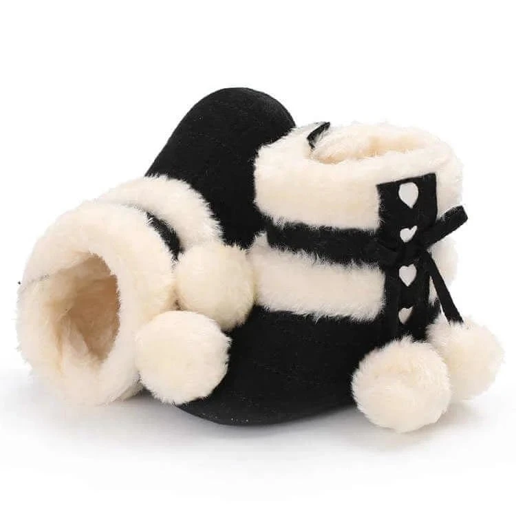 Winter Warm Snow Baby Boots With Fluff Balls 9 Winter Warm Snow Baby Boots With Fluff Balls - Image 9