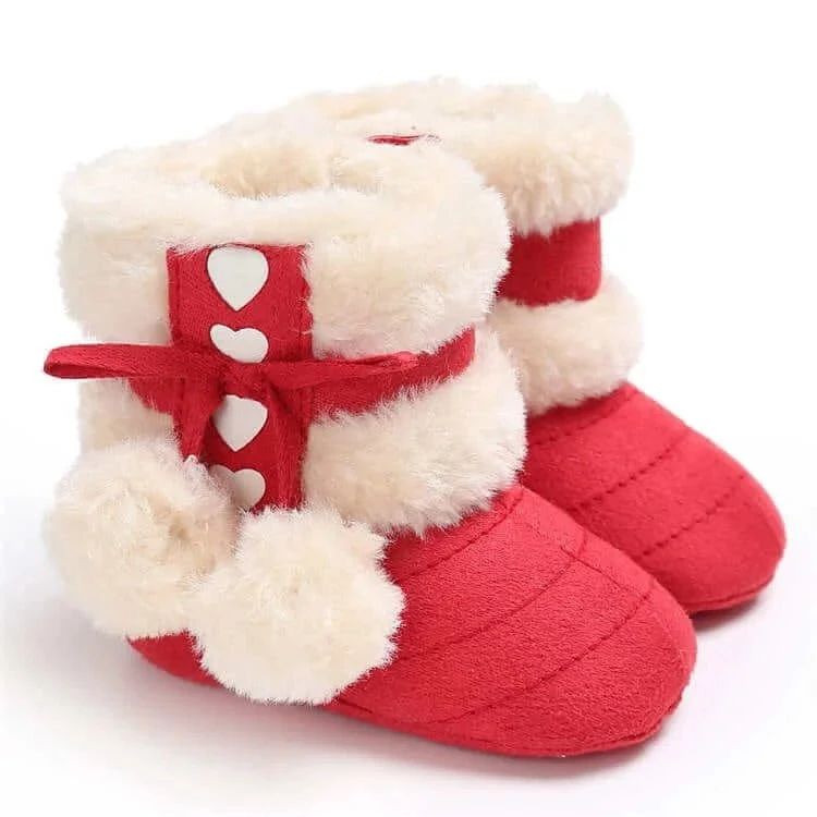 Winter Warm Snow Baby Boots With Fluff Balls 8 Winter Warm Snow Baby Boots With Fluff Balls - Image 8