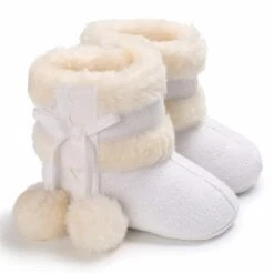 Winter Warm Snow Baby Boots With Fluff Balls 22 Winter Warm Snow Baby Boots With Fluff Balls -Baby Products Store winter warm snow baby boots with fluff balls white 0 6 months proactive baby 38027929944306
