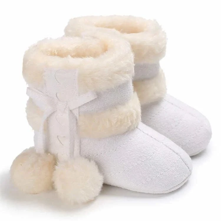 Winter Warm Snow Baby Boots With Fluff Balls 10 Winter Warm Snow Baby Boots With Fluff Balls - Image 10
